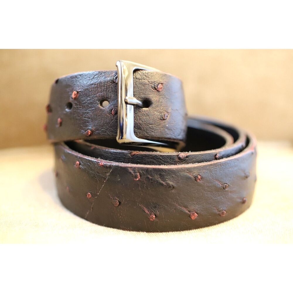Jacob Hill JR Ostrich Quill Belt: Dark Brown 1.5 inch wide 55 Inches Length